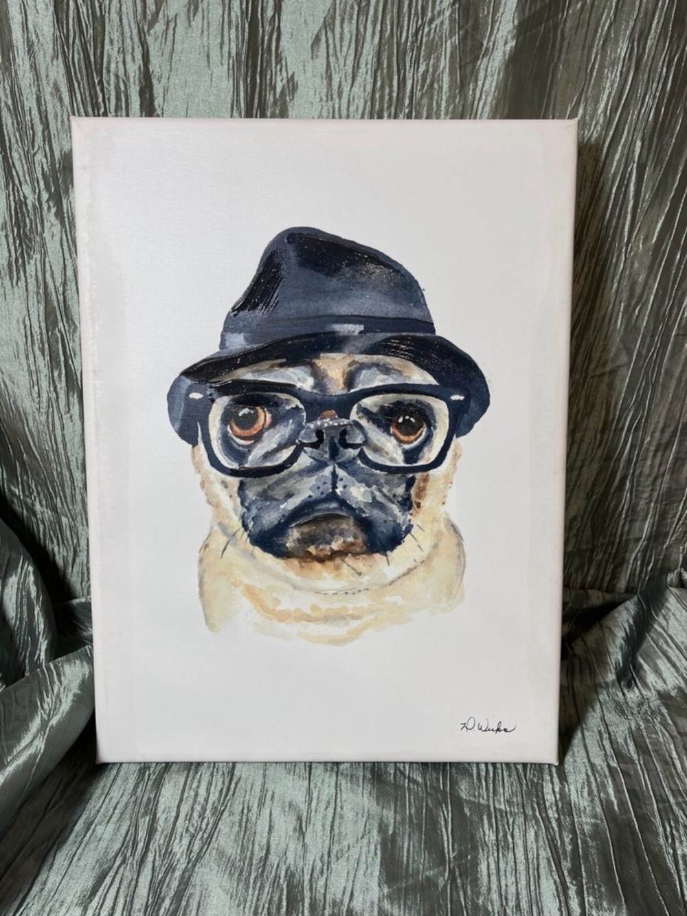 Pug Portrait Canvas Wall Art Deidre Wicks